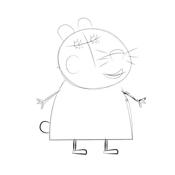 Peppa Pig and Hamster Veterinarian Simple Drawing