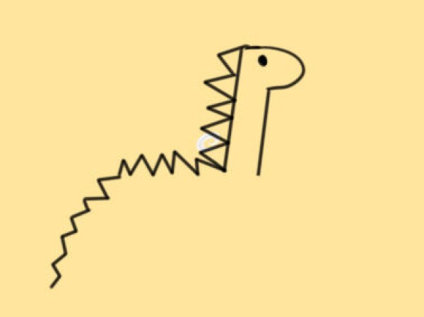 Simple drawing of tall dinosaur