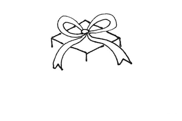 How to draw a Christmas gift box