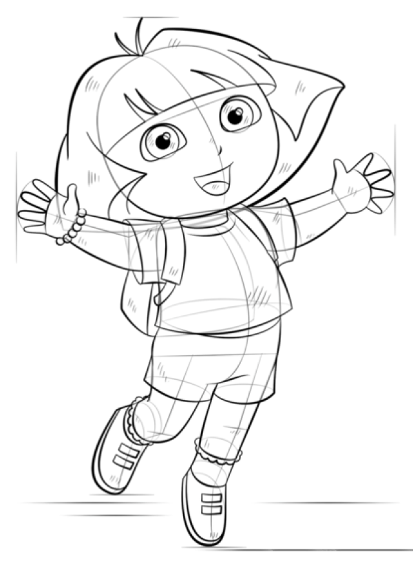 How to draw Dora