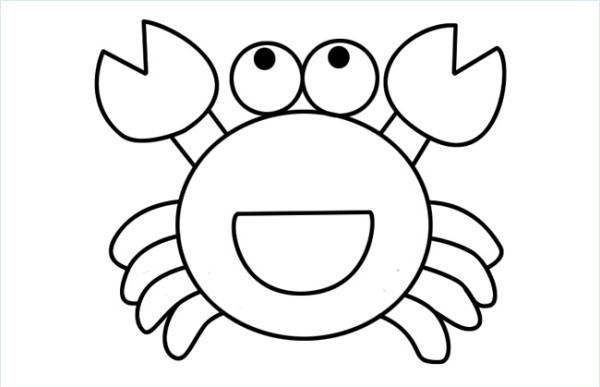 Crab simple drawing step by step drawing and coloring tutorial