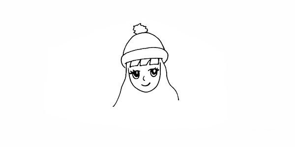 How to draw a little girl paying New Year greetings