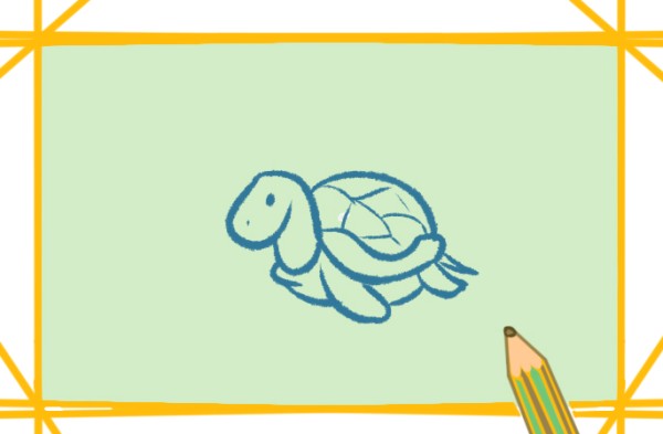 Green turtle simple drawing