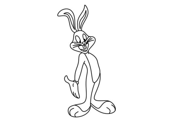 How to draw Bugs Bunny eating a carrot