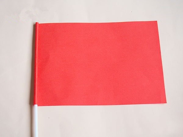 Handmade five-star red flag production