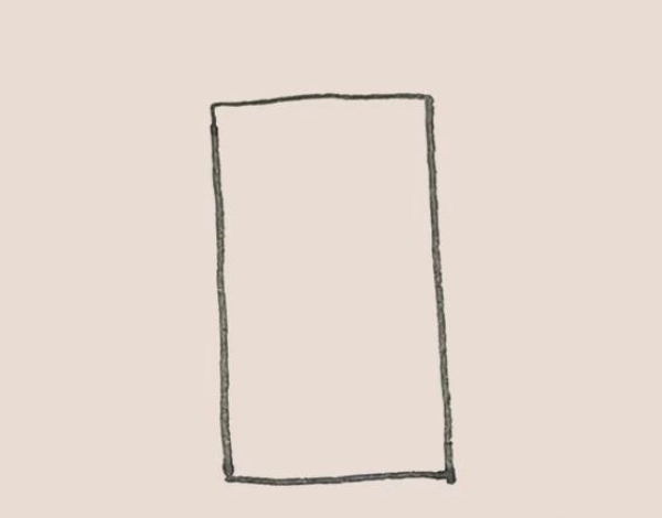 Simple drawing of full-length mirror