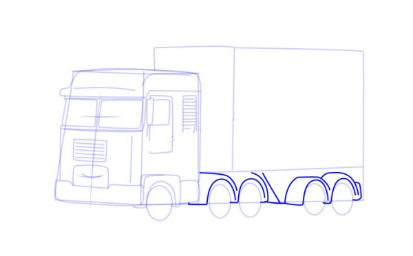 Police car Perley truck Terry simple drawing