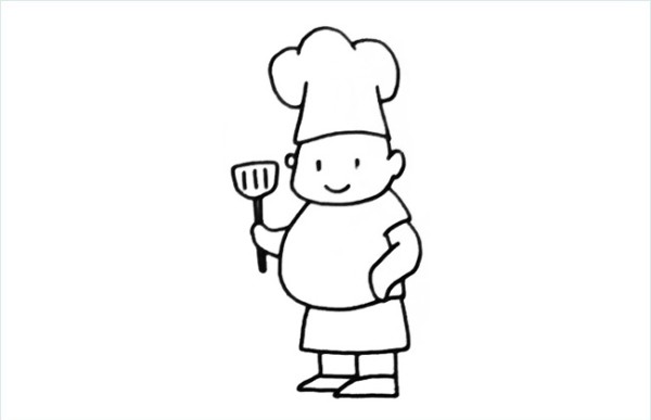 Fat chef chefs simple drawing picture contains steps