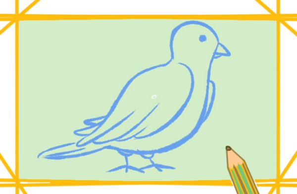 Beautiful white dove simple drawing