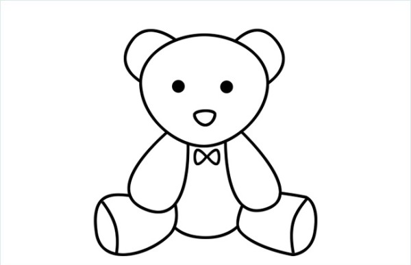 Cute teddy bear simple drawing pictures and step-by-step tutorial