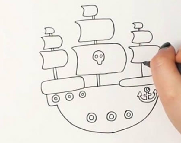 Nice simple drawing of pirate ship