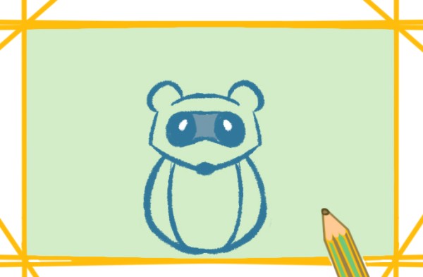 Cute raccoon simple drawing