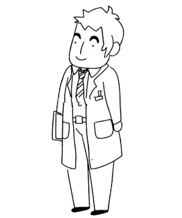 Simple drawing of professional figures doctor