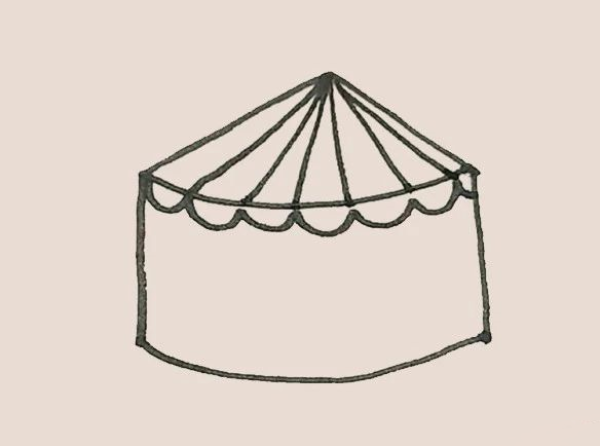 Simple drawing of circus tent