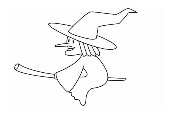 How to draw a Halloween witch