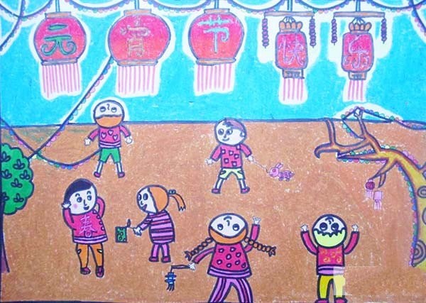 Childrens drawings for the Lantern Festival on the 15th day of the first lunar month 2017