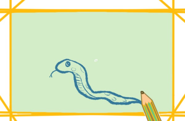 Simple drawing of snake on the grass