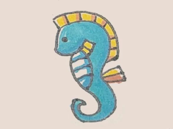 Simple drawing of seahorse