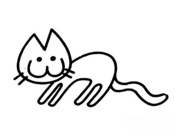 Cute kitten simple strokes