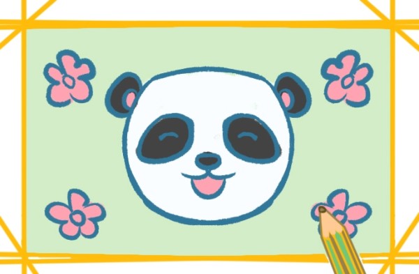 Happy panda simple drawing