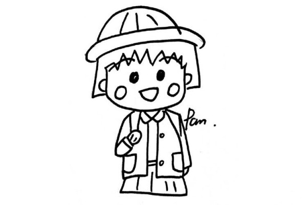 Chibi Maruko-chans simple drawing, cute and adorable