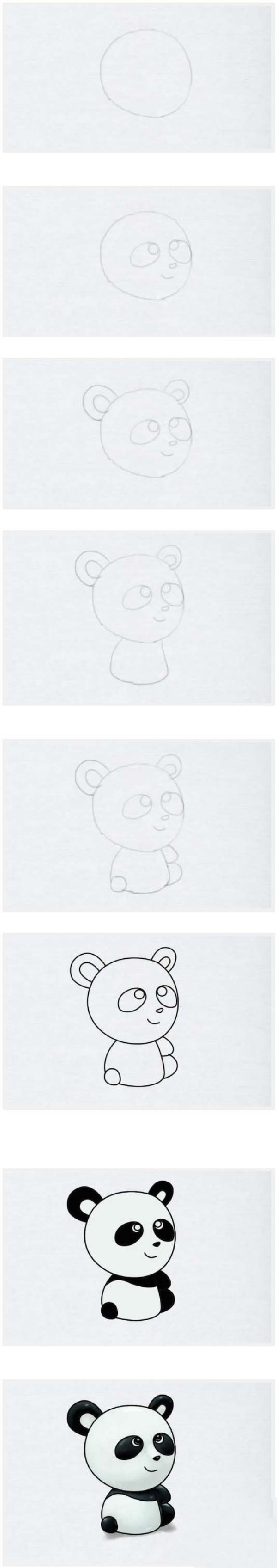 How to draw the cute national treasure giant panda