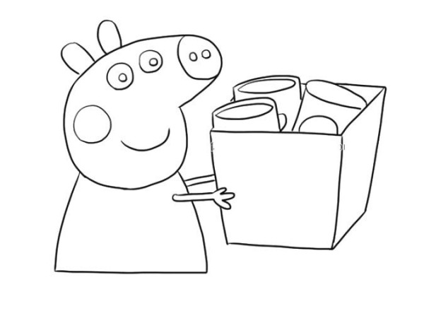 Learn to draw Peppa Pig moving things step by step