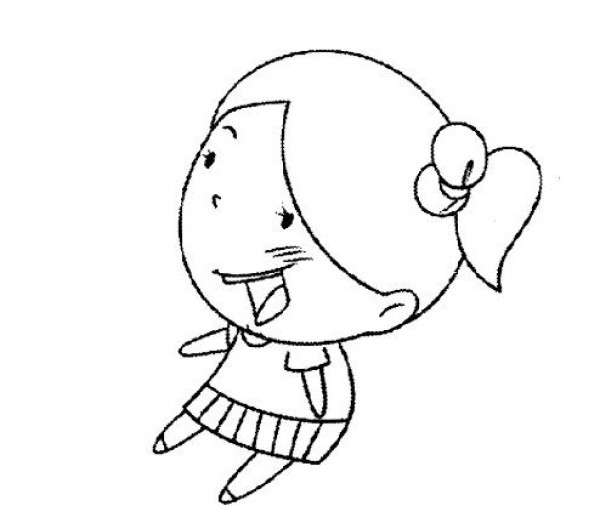 Cute cartoon little girl simple drawing