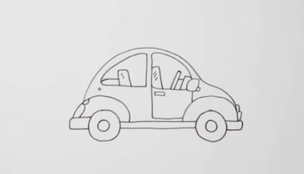 Simple drawing of red car