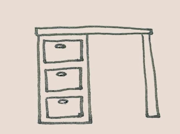 Simple drawing of desk