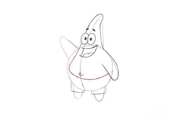 How to draw Patrick Star in simple strokes