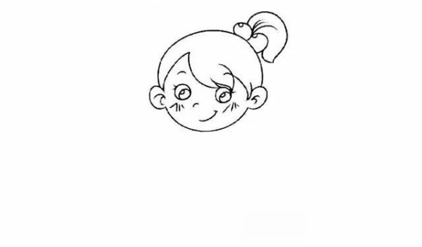 Simple drawing of a girl with ponytail