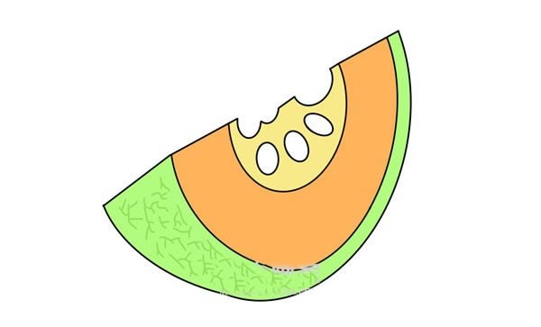 How to draw a cantaloupe