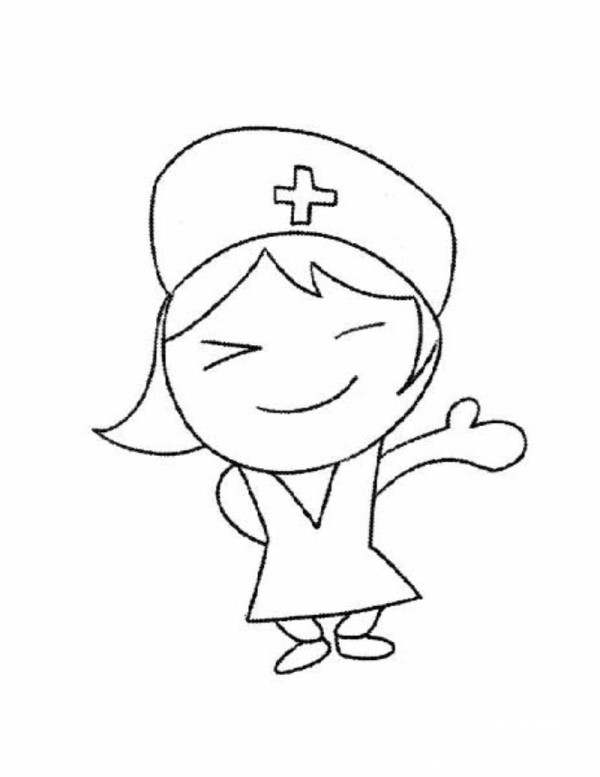 Cartoon nurse simple drawing picture