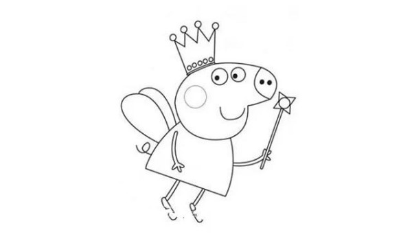 Draw Peppa Pig wearing a crown