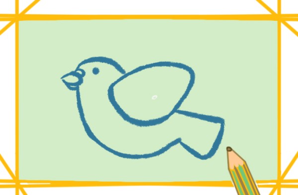 Simple drawing of flying white dove