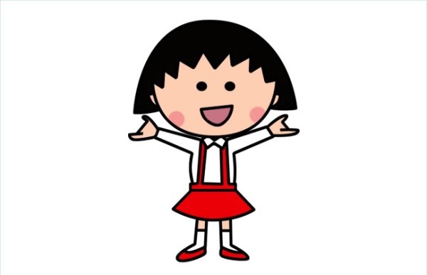 Chibi Maruko-chan simple drawing step by step drawing and coloring pictures