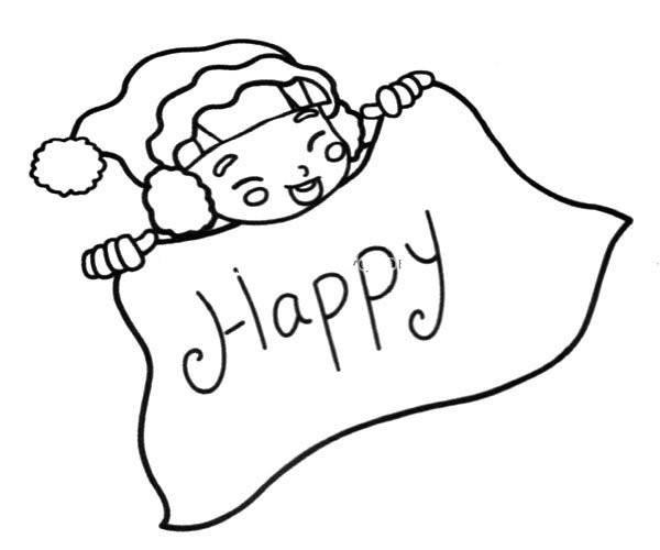 happy christmas simple drawing pictures