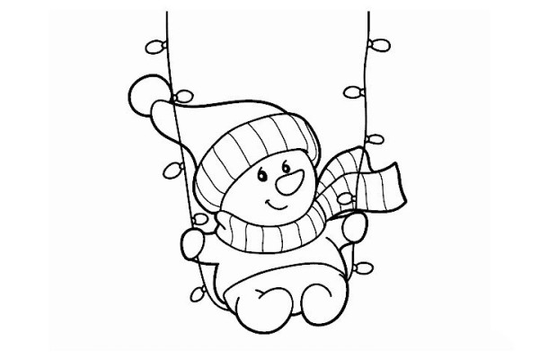 Snowman on swing