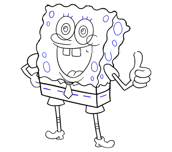 Learn to draw cute SpongeBob SquarePants