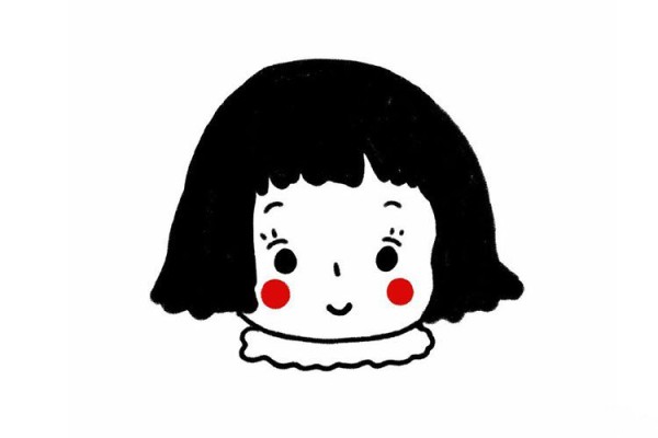 Super cute little girl avatar simple drawing