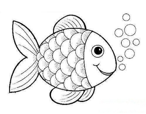 How to draw a little carp that blows bubbles