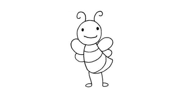 How to draw a busy bee