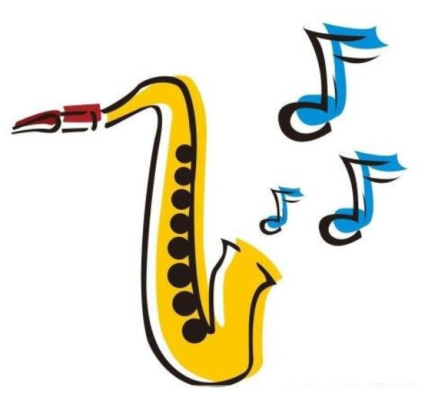 How to draw cartoon saxophone