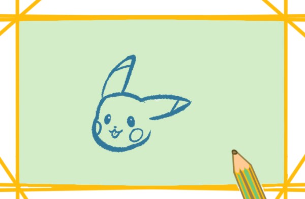 Simple drawing of lying Pikachu