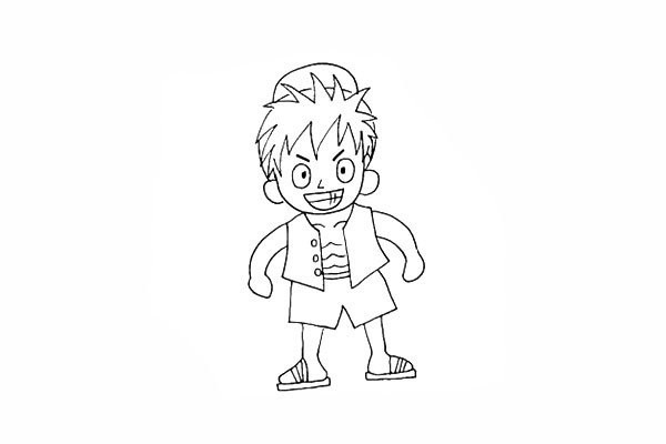 How to draw Luffy in One Piece