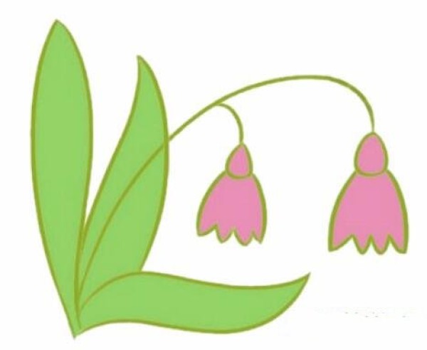 Simple drawing of colorful lily of the valley flowers