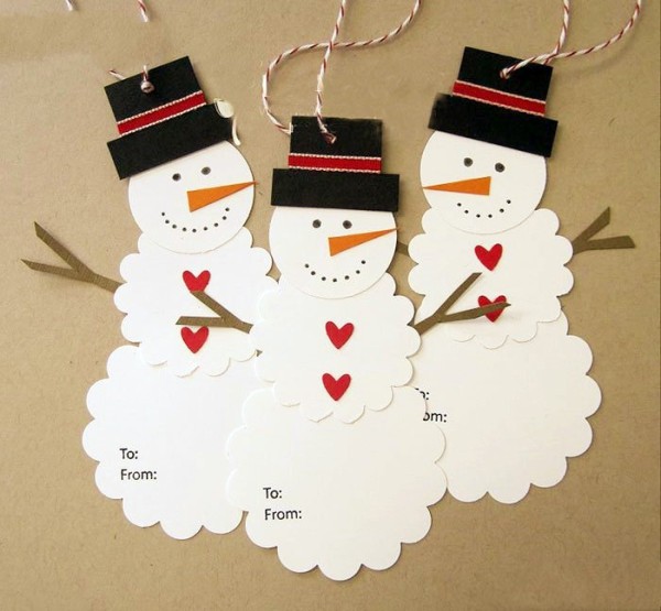 How to make snowman greeting card ornaments