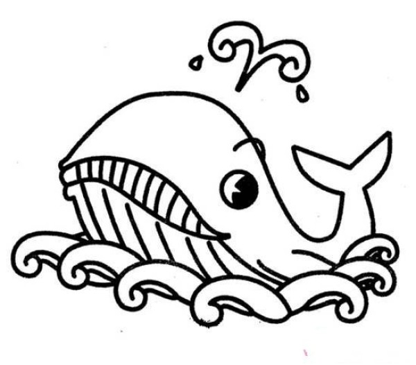 Childrens fantasy whale simple drawing pictures