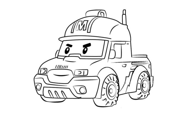 Police car Polymark simple drawing